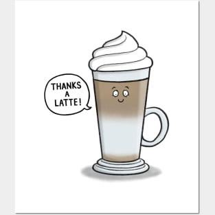 Thanks a Latte Thank you Card Posters and Art